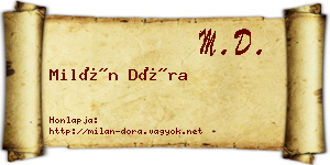 Milán Dóra névjegykártya