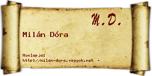 Milán Dóra névjegykártya